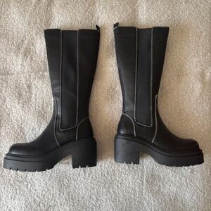 River Island Black Platform Heeled Boots